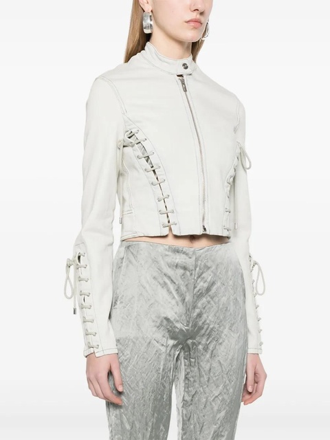 Blumarine eyelet-detail denim jacket - Blue - zdjęcie produktu nr 2