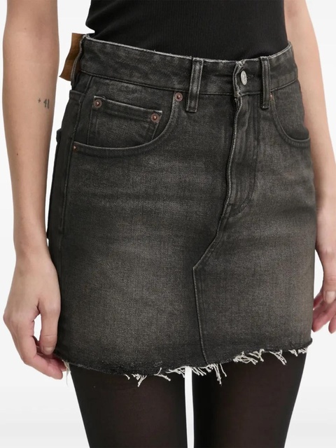 MM6 Maison Margiela frayed denim skirt - Grey - zdjęcie produktu nr 1