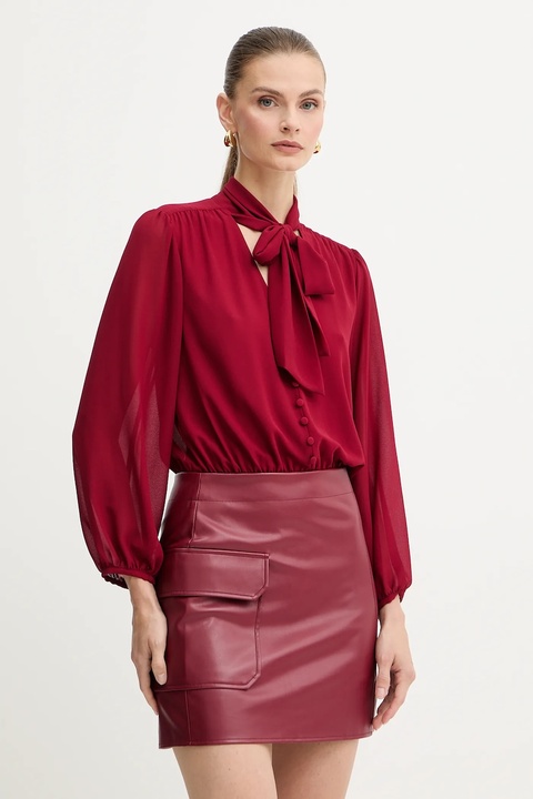 Liu Jo sukienka kolor bordowy mini rozkloszowana MF5072 E0624 - zdjęcie produktu nr 1