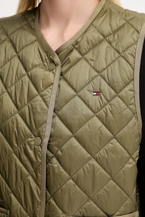Tommy Hilfiger bezrękawnik kolor zielony przejściowy WW0WW47289 - zdjęcie produktu nr 2