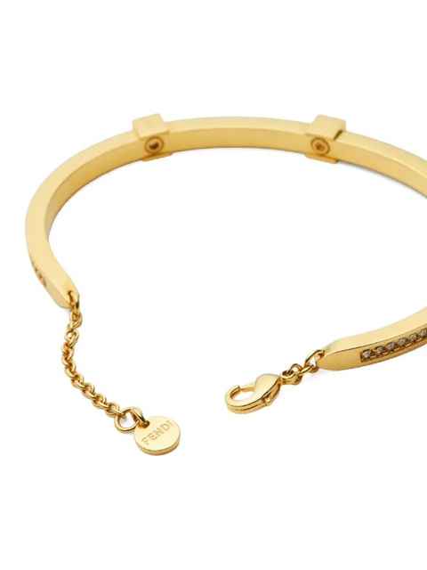 FENDI Forever crystal-embellishment bracelet - Gold - zdjęcie produktu nr 2