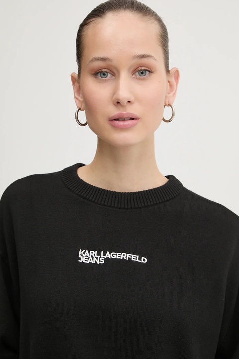 Karl Lagerfeld Jeans sweter damski kolor czarny lekki A1W18044 - zdjęcie produktu nr 2