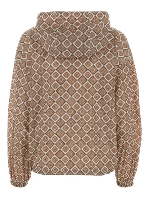 Prada geometric-print hooded jacket - Neutrals - zdjęcie produktu nr 1
