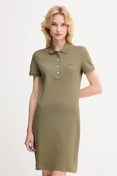 Lacoste sukienka kolor zielony mini prosta - zdjęcie produktu nr 1