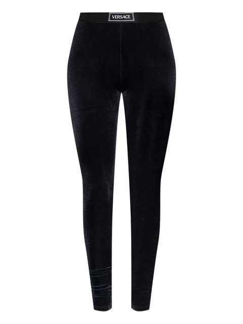 Versace logo-band ribbed trousers - Black - zdjęcie produktu nr 1