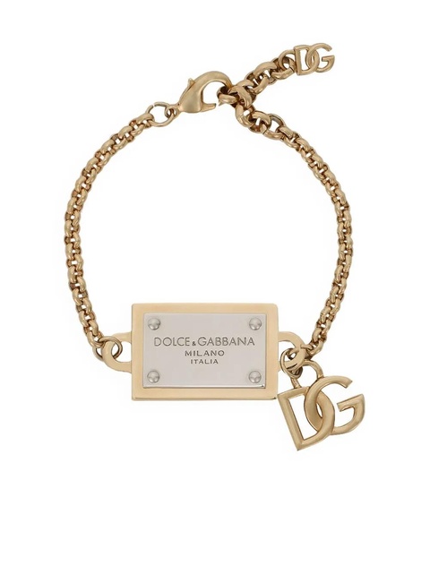Dolce & Gabbana logo-lettering chain-link detailing bracelet - Gold - zdjęcie produktu nr 1