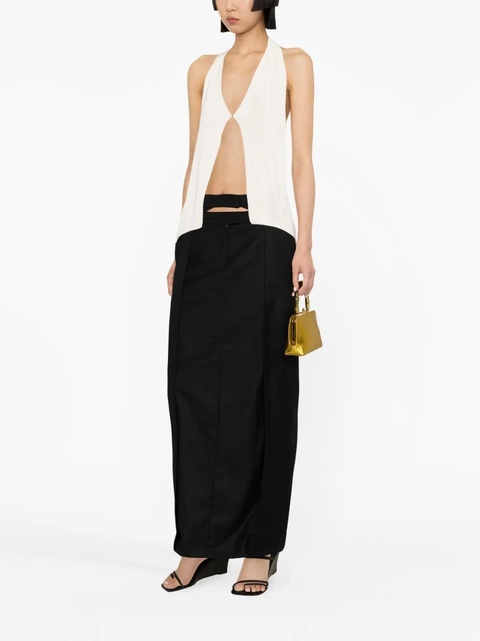 Aya Muse Fera pleated wool maxi skirt - Black - zdjęcie produktu nr 2