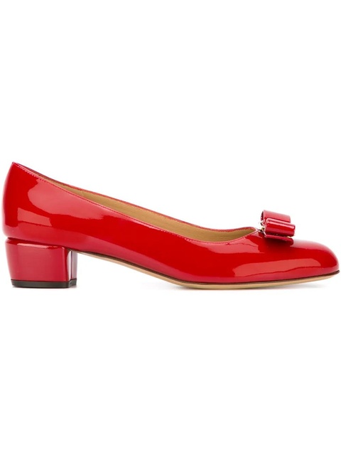 Ferragamo Vara bow-detail leather pumps - Red - zdjęcie produktu nr 1