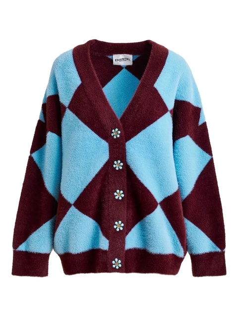 Essentiel Antwerp diamond-pattern cardigan - Blue - zdjęcie produktu nr 1