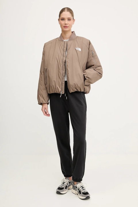 The North Face kurtka bomber Choqa kolor brązowy zimowa oversize NF0A8F1WBOW1 - zdjęcie produktu nr 2