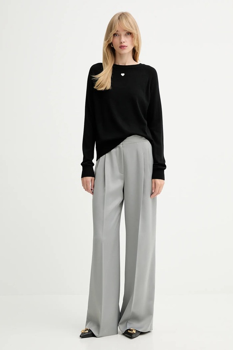 MAX&Co. sweter wełniany damski kolor czarny lekki 2528366014200 - zdjęcie produktu nr 1