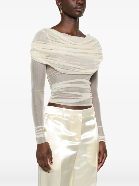 Christopher Esber Veiled silk top - Neutrals - zdjęcie produktu nr 2