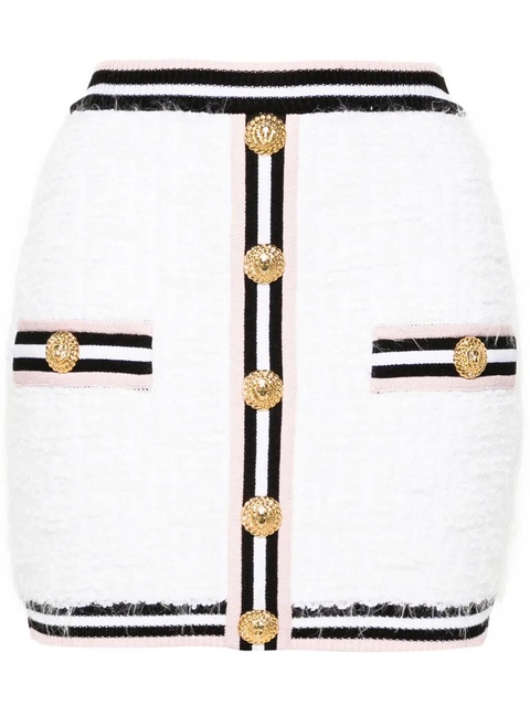 Balmain Maze monogram-jacquard miniskirt - White - zdjęcie produktu nr 1
