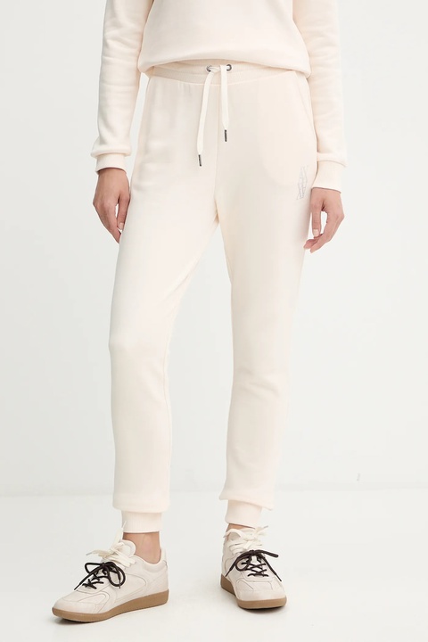 Armani Exchange spodnie damskie kolor beżowy gładkie XW000750 AF14284 - zdjęcie produktu nr 1