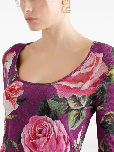 Dolce & Gabbana floral-print top - Pink - zdjęcie produktu nr 1