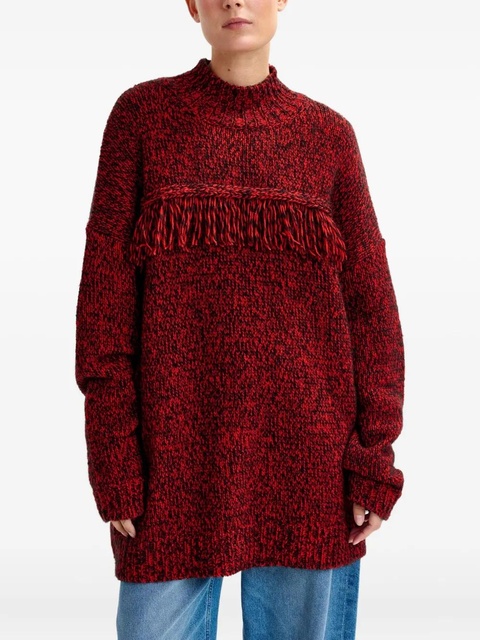 Essentiel Antwerp Inna fringe sweater - Red - zdjęcie produktu nr 2