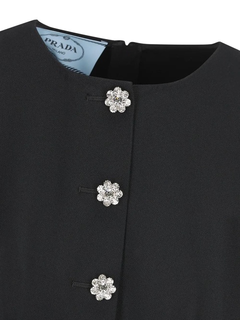 Prada jewel-embellished mini dress - Black - zdjęcie produktu nr 2