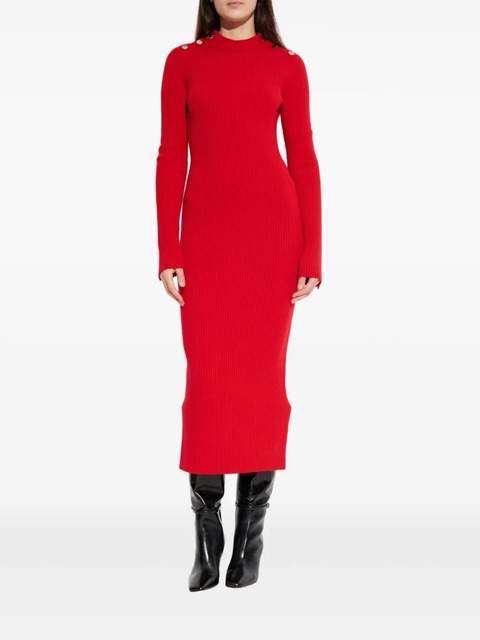 Sportmax buttoned ribbed midi dress - Red - zdjęcie produktu nr 2
