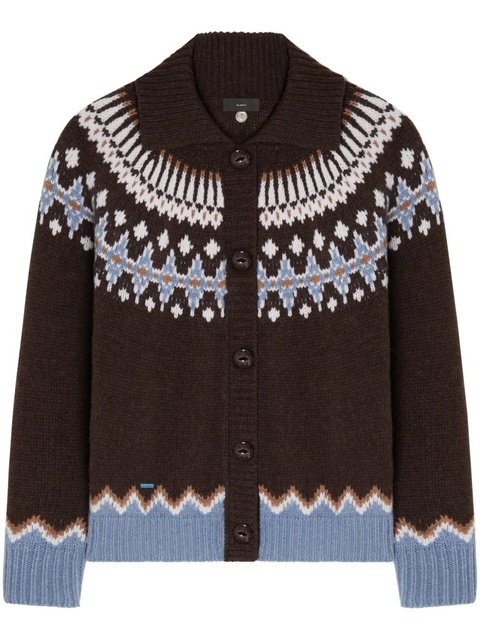 Alanui fair isle intarsia knit wool cardi coat - Brown - zdjęcie produktu nr 1