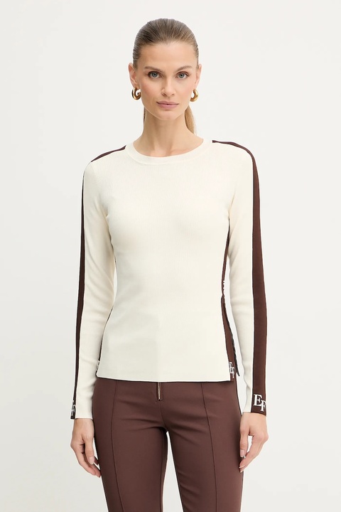 Elisabetta Franchi sweter damski kolor beżowy lekki MK03S56E2 - zdjęcie produktu nr 1