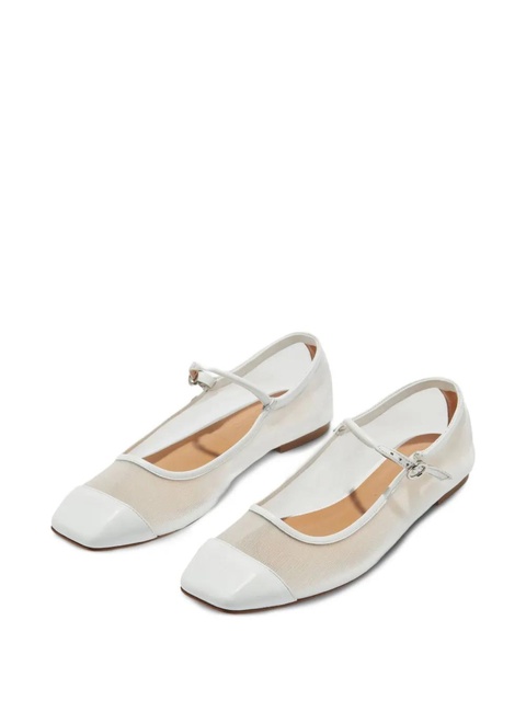 Aeyde Uma leather mesh ballet flats - White - zdjęcie produktu nr 2