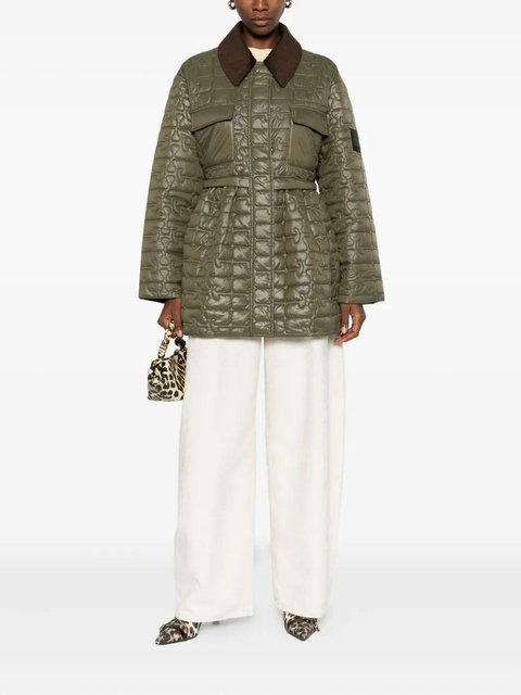 GANNI corduroy collar quilted jacket - Green - zdjęcie produktu nr 1