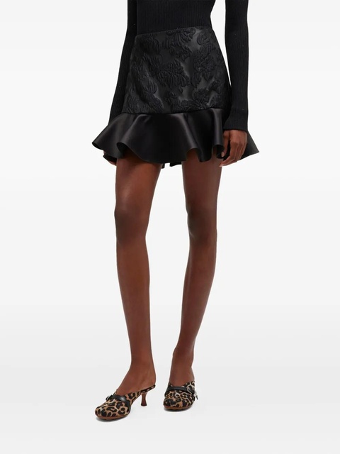 GANNI floral ruffled mini skirt - Black - zdjęcie produktu nr 2