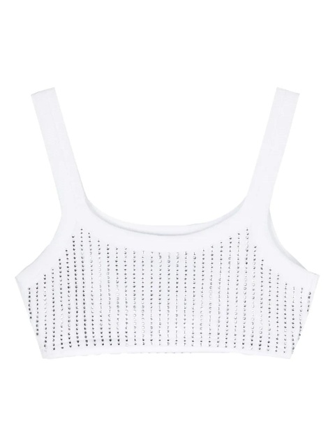 The Attico rhinestoned cotton crop top - White - zdjęcie produktu nr 2