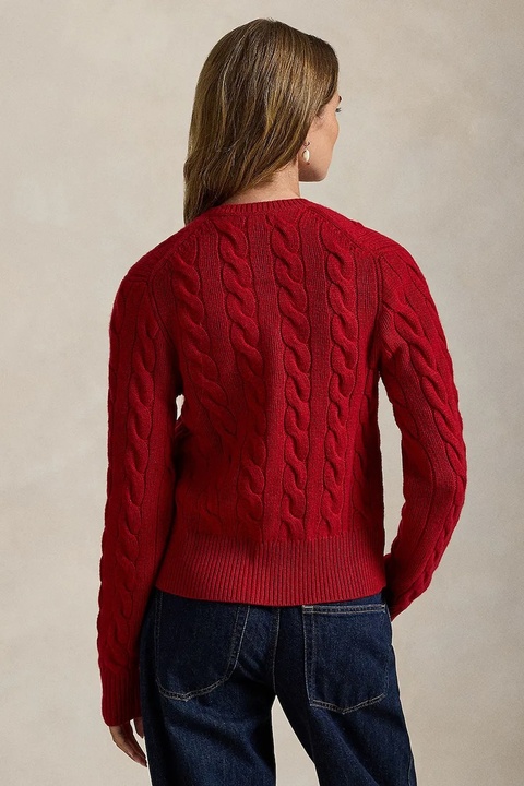 Polo Ralph Lauren sweter wełniany damski kolor bordowy 211972104 - zdjęcie produktu nr 2