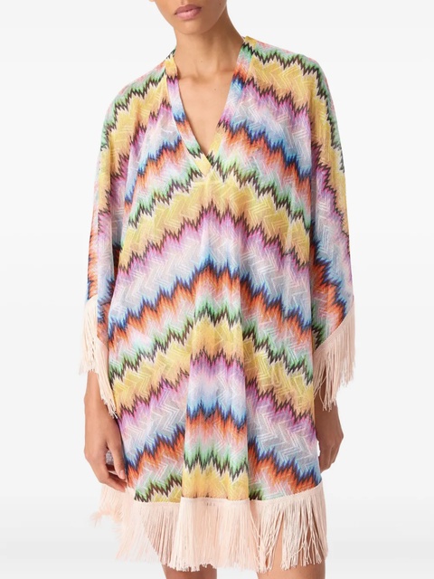 Missoni zigzag-pattern fringed midi dress - Neutrals - zdjęcie produktu nr 2