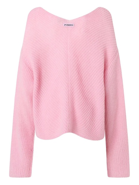 PINKO v-neck ribbed knit sweater - zdjęcie produktu nr 2