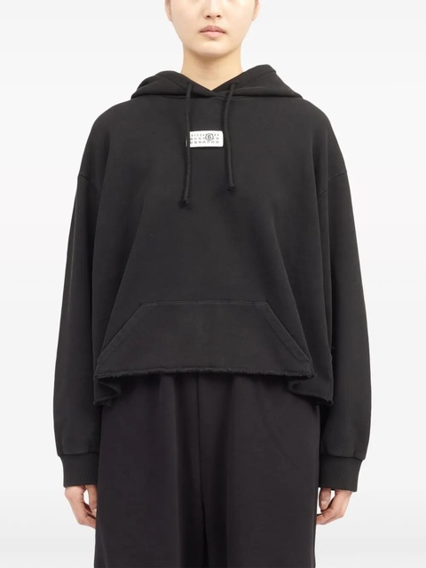 MM6 Maison Margiela Numbers-appliqué cotton hoodie - Blue - zdjęcie produktu nr 2