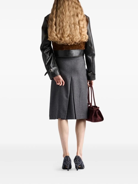 Prada pleated flannel skirt - Grey - zdjęcie produktu nr 2