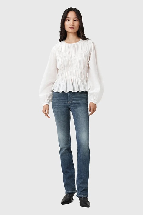 AllSaints jeansy HALDAN damskie medium waist W008ED - zdjęcie produktu nr 1