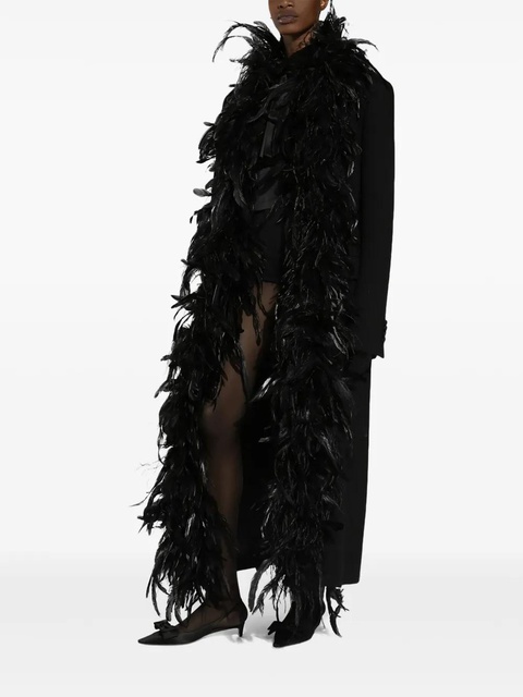 Dolce & Gabbana feather-trim coat - Black - zdjęcie produktu nr 2
