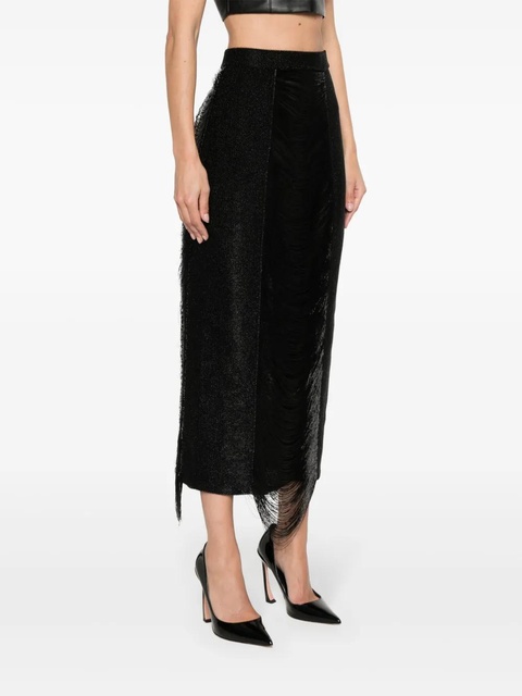 Alexander McQueen fringe-detail panelled skirt - Black - zdjęcie produktu nr 1