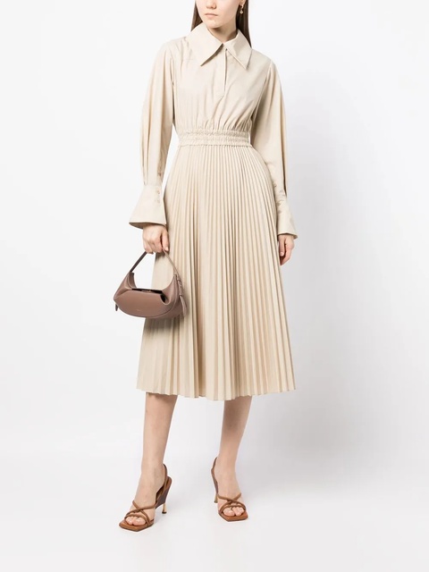Simkhai oversized-collar pleated shirt dress - Grey - zdjęcie produktu nr 2