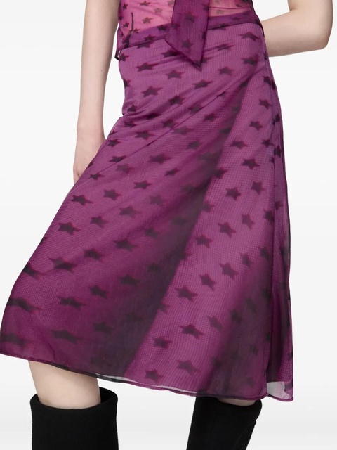 Acne Studios star-print jersey skirt - Purple - zdjęcie produktu nr 1