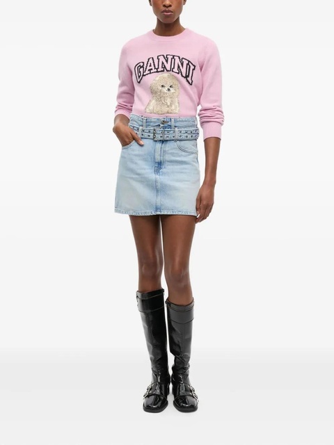 GANNI belted denim skirt - Blue - zdjęcie produktu nr 2