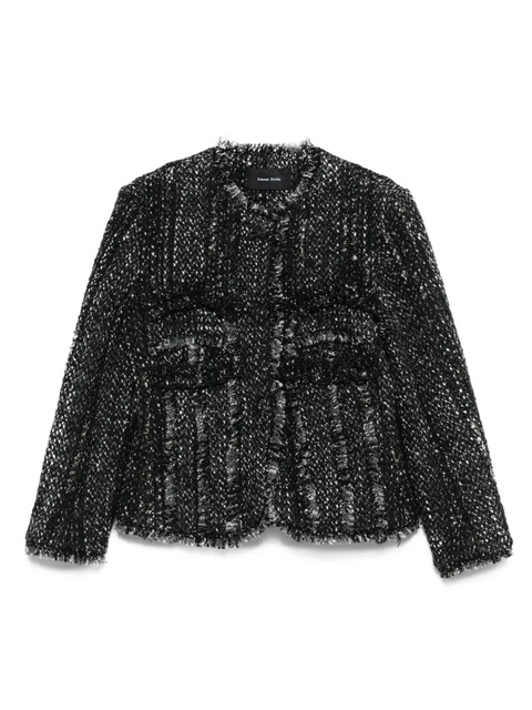 Simone Rocha fringed tweed jacket - Black - zdjęcie produktu nr 1