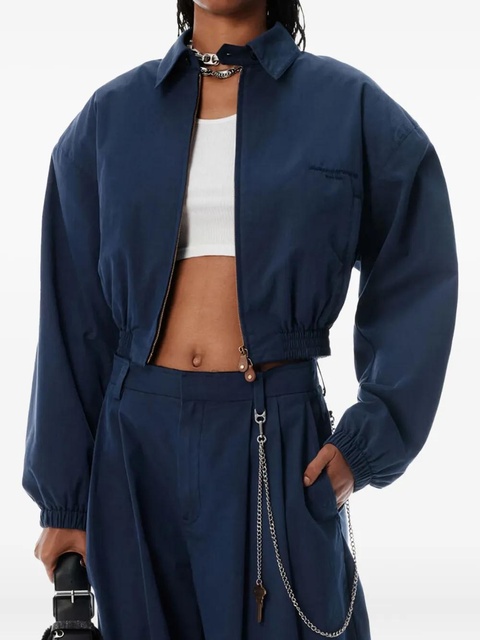 Alexander Wang cropped cinched harrington jacket - Blue - zdjęcie produktu nr 2