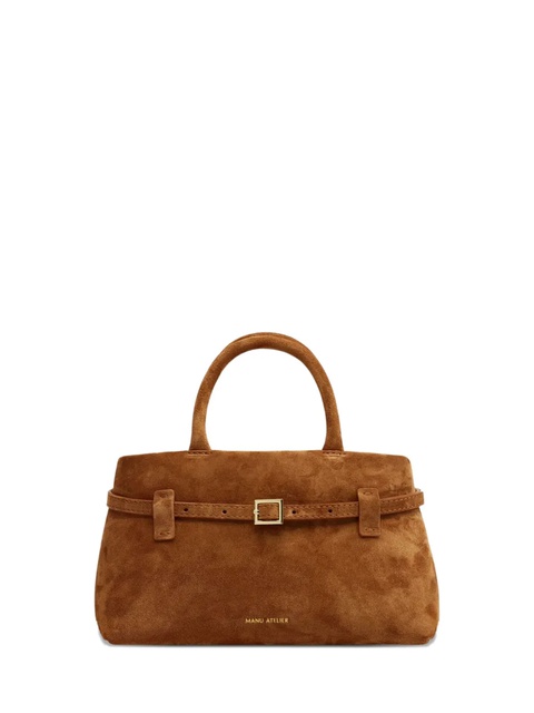Manu Atelier mini buckle-strap suede tote bag - Brown - zdjęcie produktu nr 2