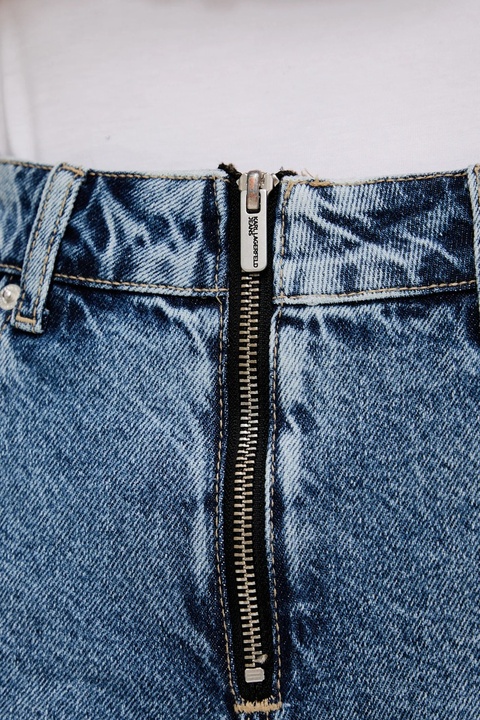 Karl Lagerfeld Jeans szorty jeansowe damskie kolor niebieski gładkie high waist A2W10042 - zdjęcie produktu nr 2
