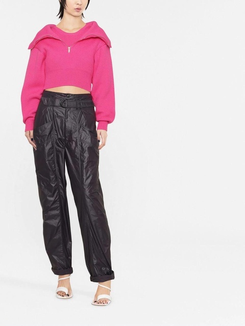 Jacquemus zip-up neck cropped jumper - Pink - zdjęcie produktu nr 2