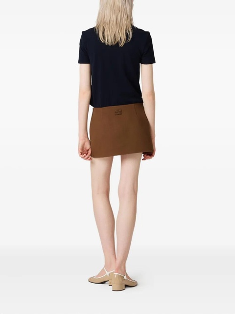Miu Miu Double cashmere miniskirt - Brown - zdjęcie produktu nr 2