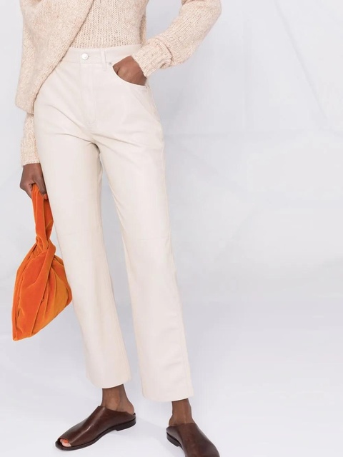 Nanushka faux-leather straight leg trousers - Neutrals - zdjęcie produktu nr 2