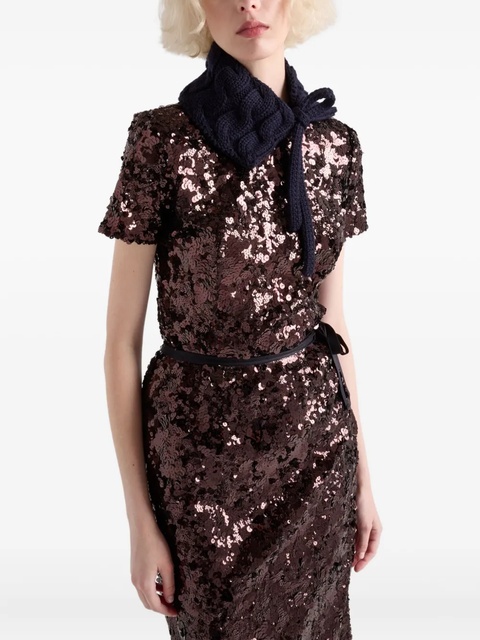 Prada sequin-embellished short-sleeve top - Brown - zdjęcie produktu nr 2