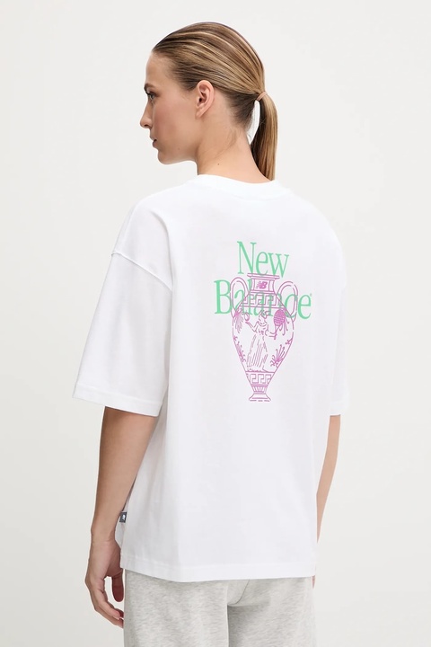 New Balance t-shirt bawełniany damski kolor biały WT51940WT - zdjęcie produktu nr 1