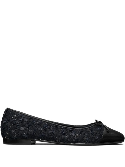 Tory Burch tweed cap-toe ballet flats - Blue - zdjęcie produktu nr 1