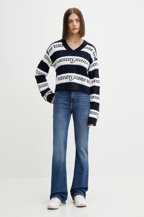 Tommy Jeans sweter bawełniany damski kolor granatowy DW0DW21682 - zdjęcie produktu nr 1